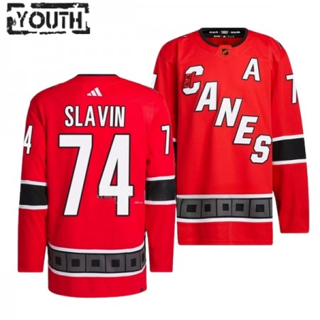 Børn NHL Carolina Hurricanes Trøje Jaccob Slavin 74 Adidas 2022-23 Rød Reverse Retro 2.0 Authentic